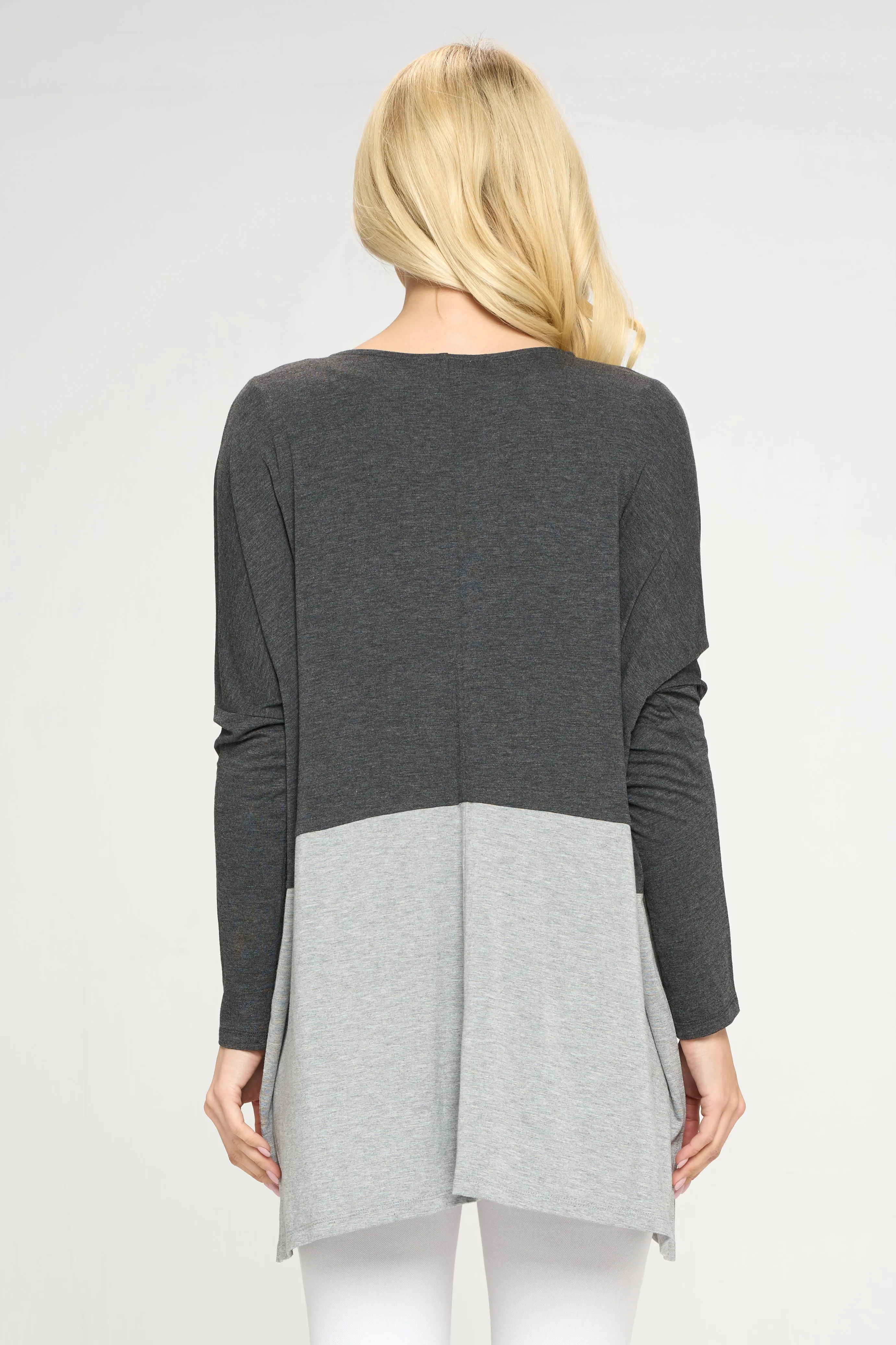 Simple Colorblock Long Sleeve Top
