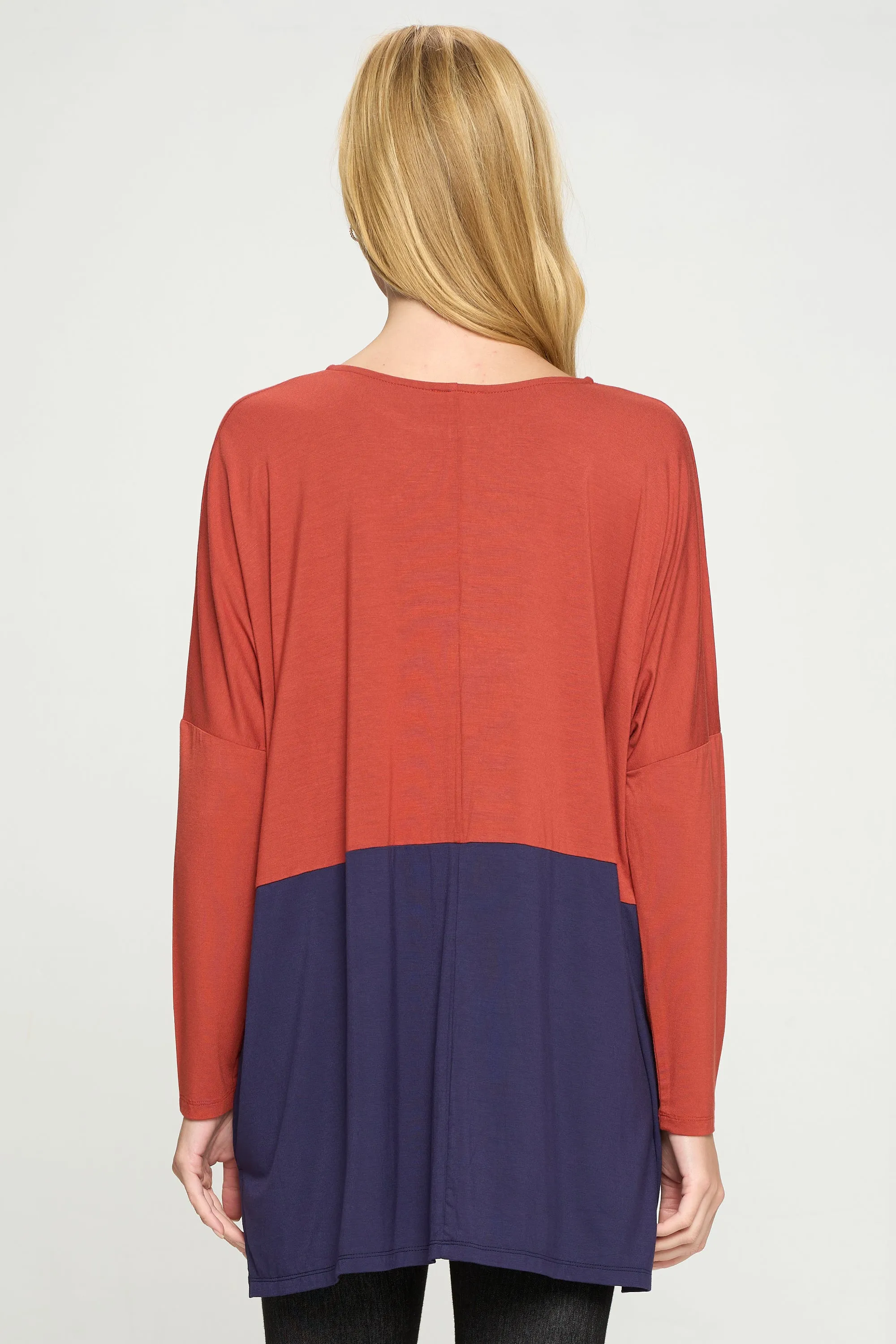 Simple Colorblock Long Sleeve Top