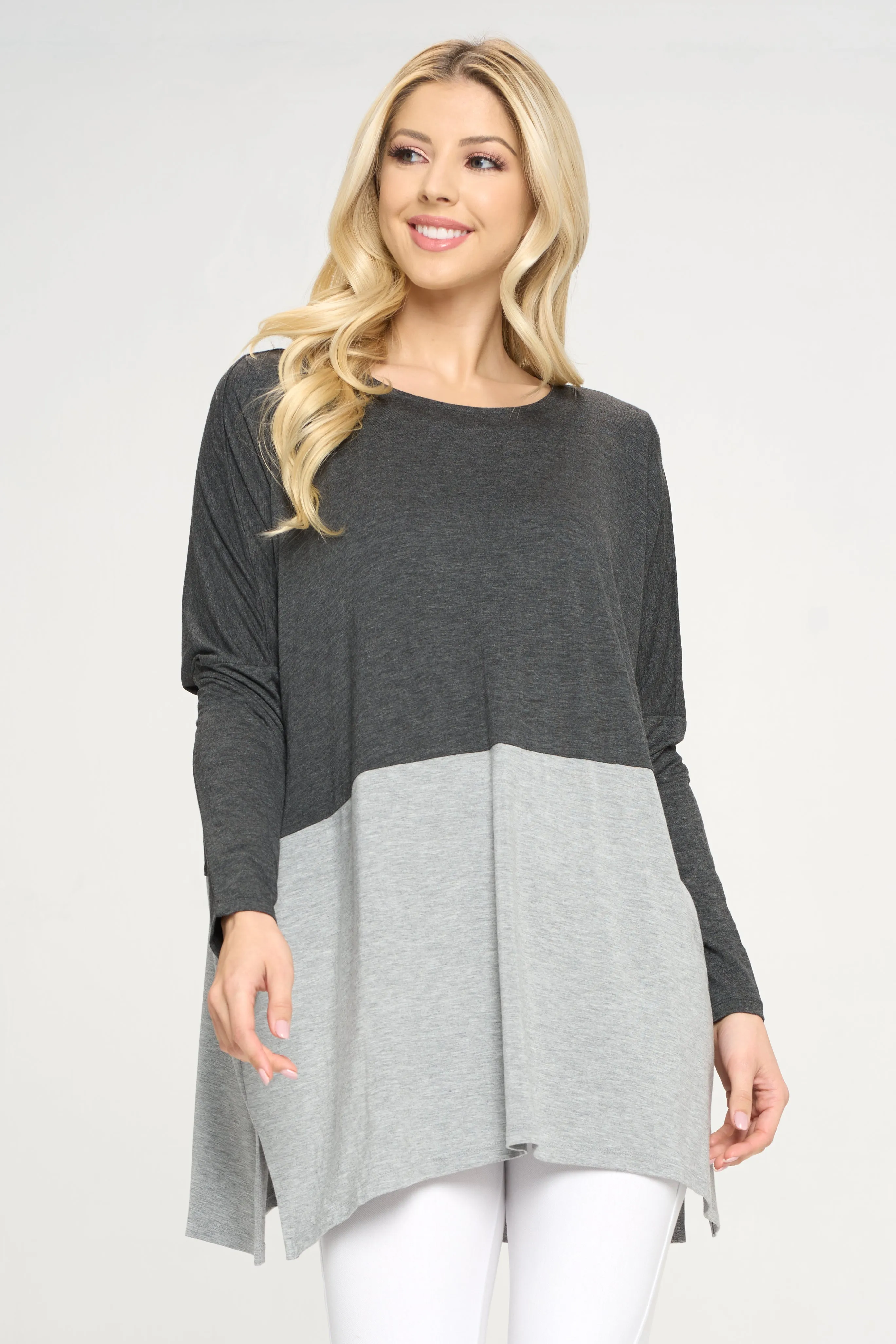 Simple Colorblock Long Sleeve Top