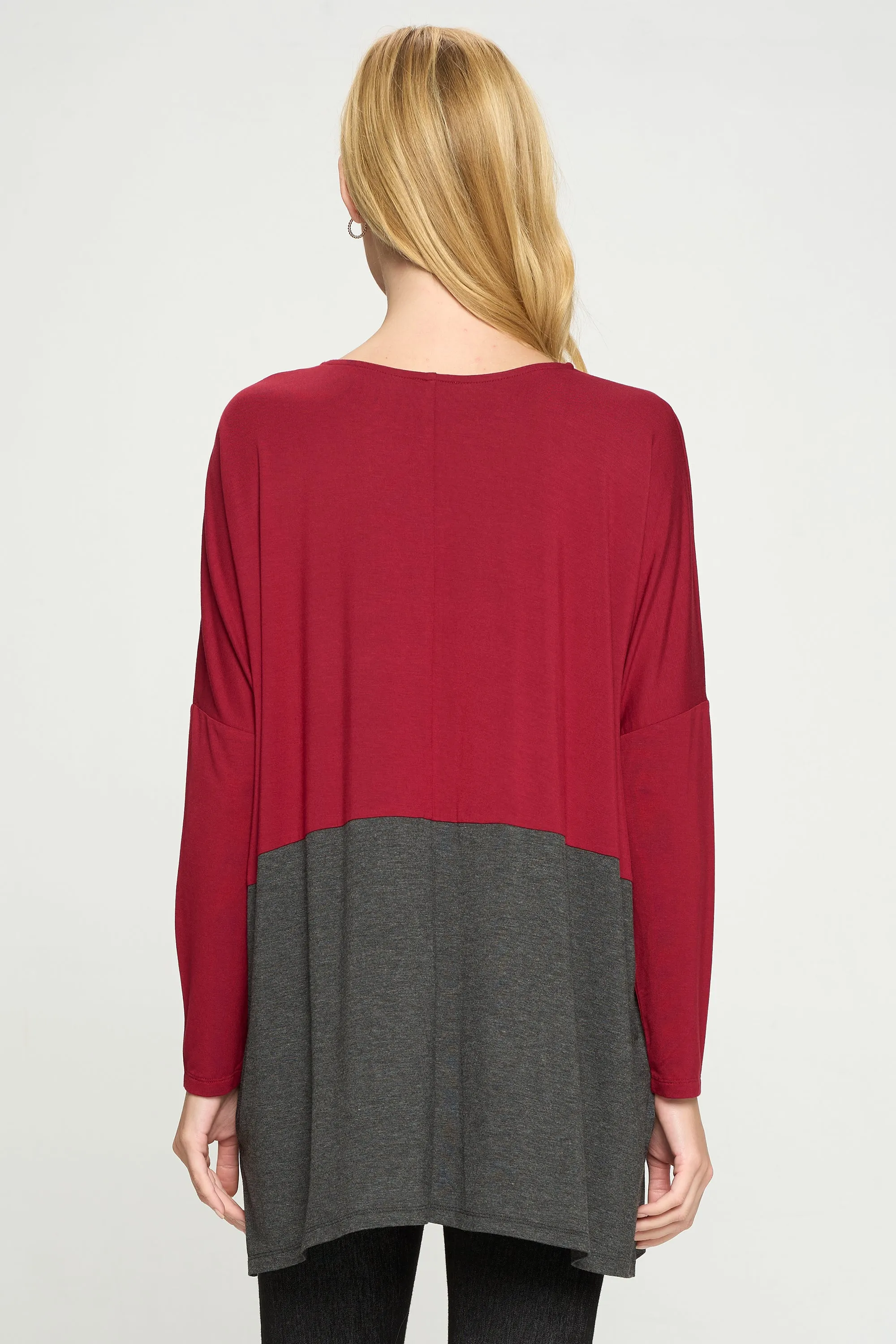 Simple Colorblock Long Sleeve Top