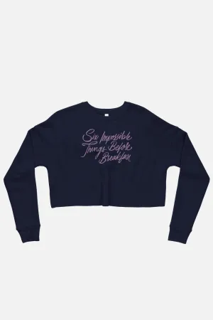 Six Impossible Things Fitted Crop Sweatshirt | Alice in Wonderland
