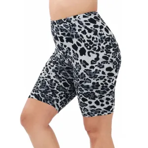 Soft Touch Leopard Print Biker Shorts