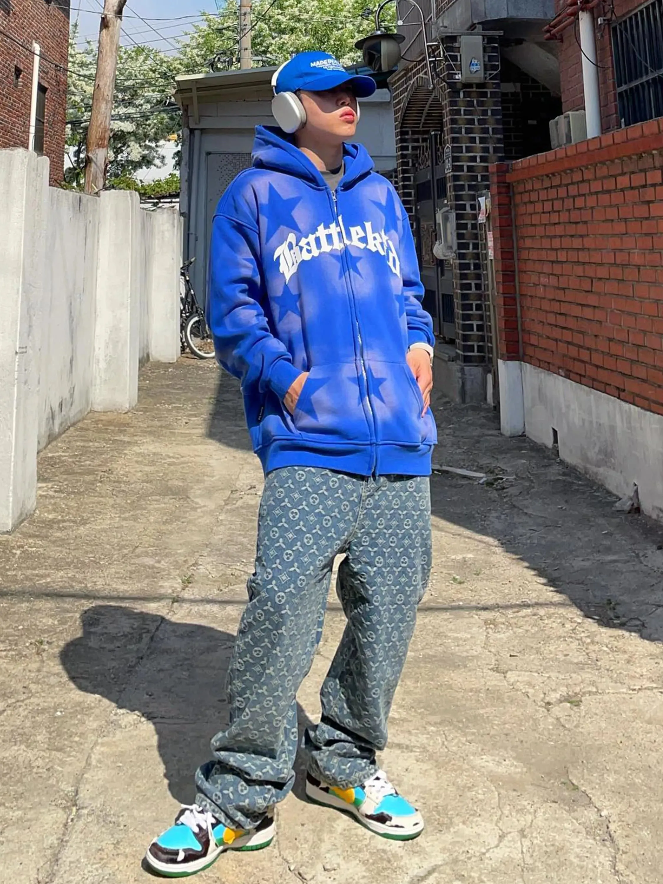 Star Letter Zipper Hoodie
