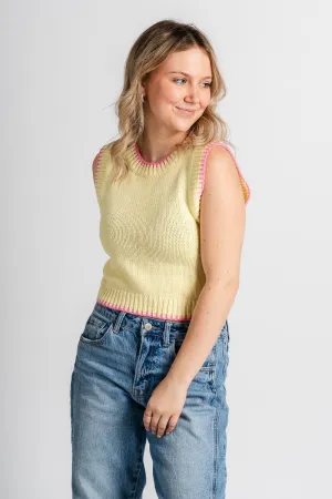 Stitch sweater vest yellow