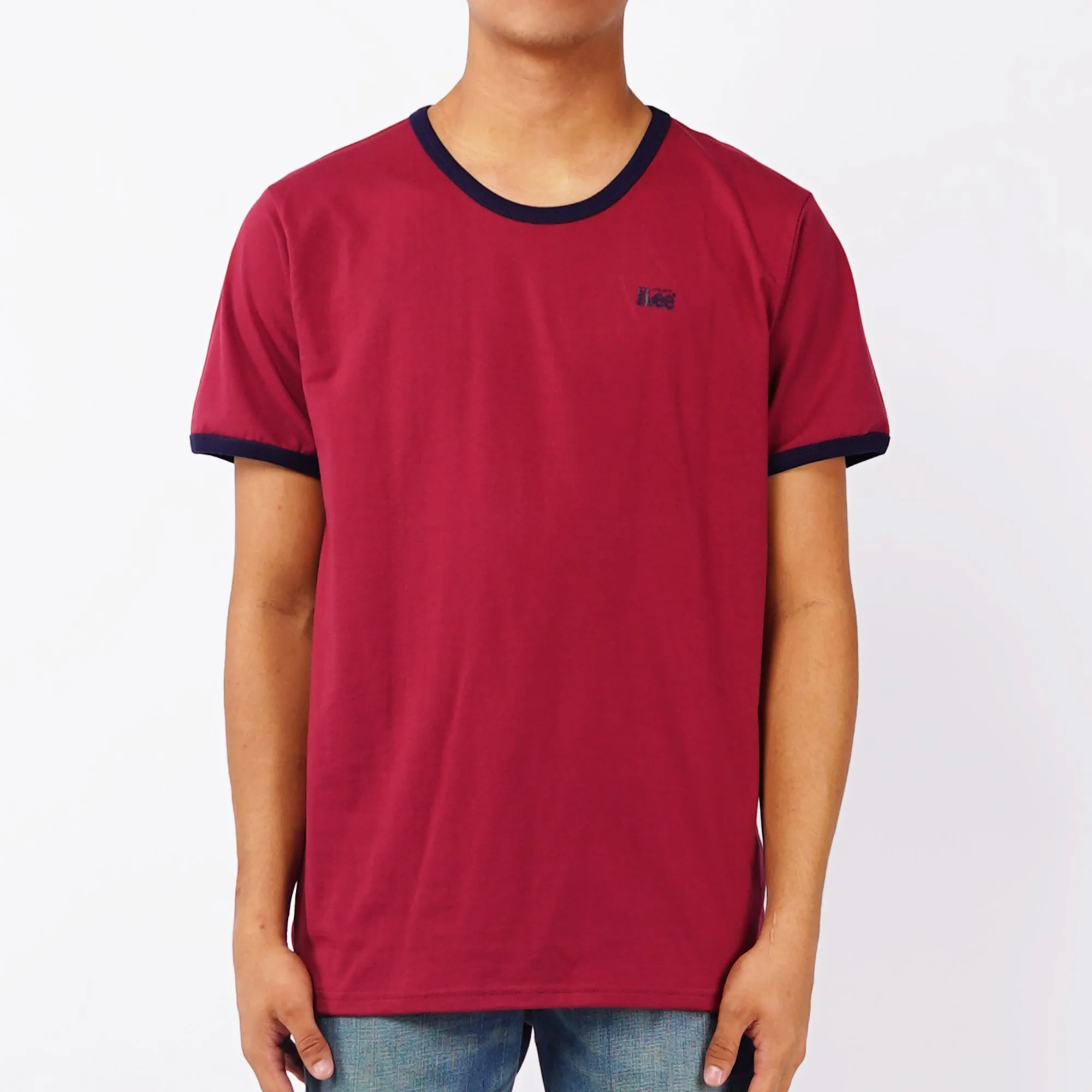 Stylistic Mr. Lee Men's Basic Tees Semi body Fit 150472-U (Maroon)