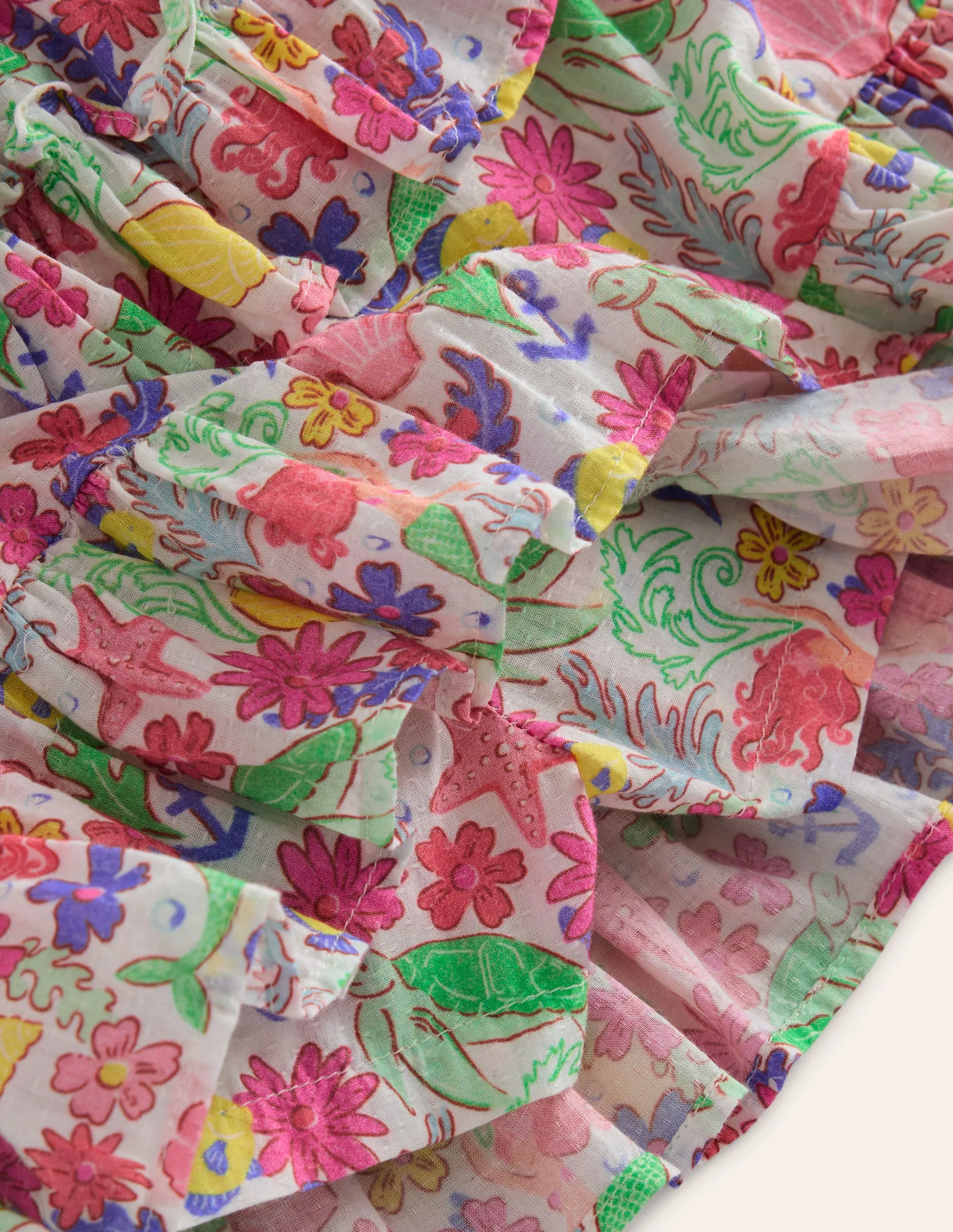 Tiered Printed Skort-Multi Mermaid Ditsy