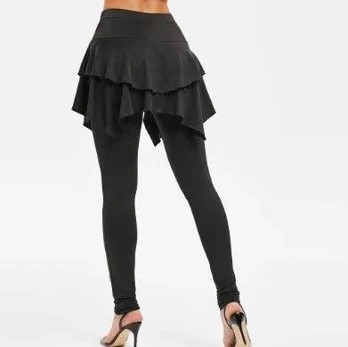 Tiered Ruffle Skirted Legging