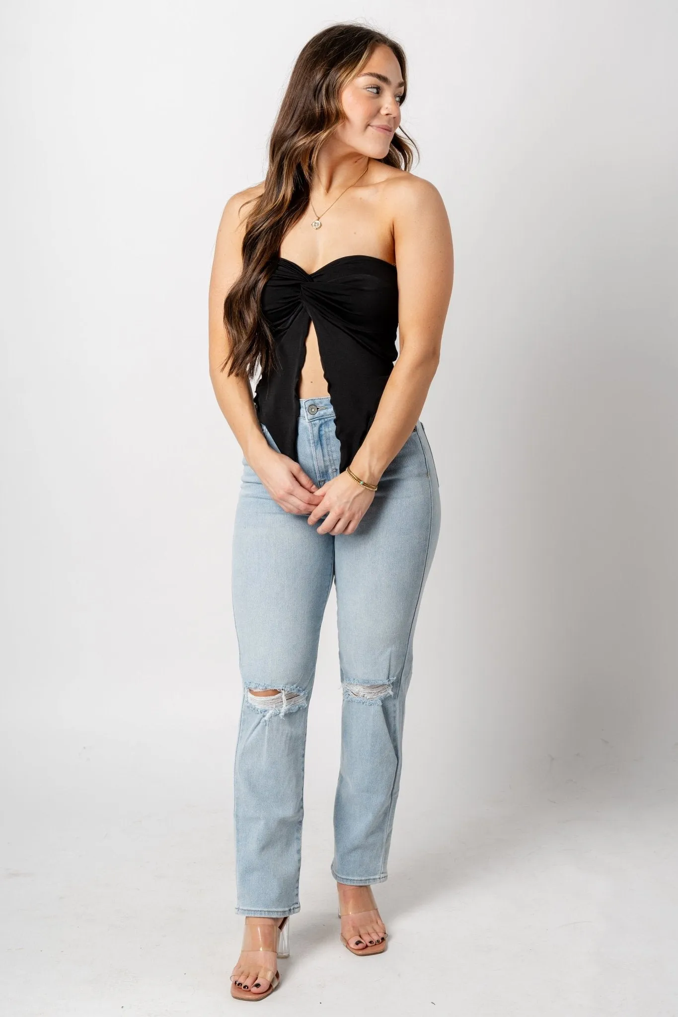 Twist front tube top black