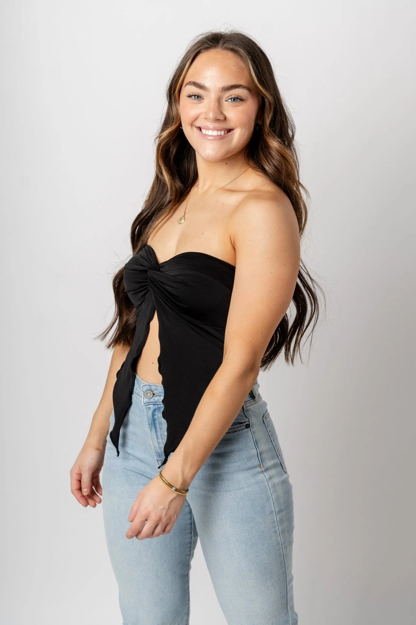 Twist front tube top black