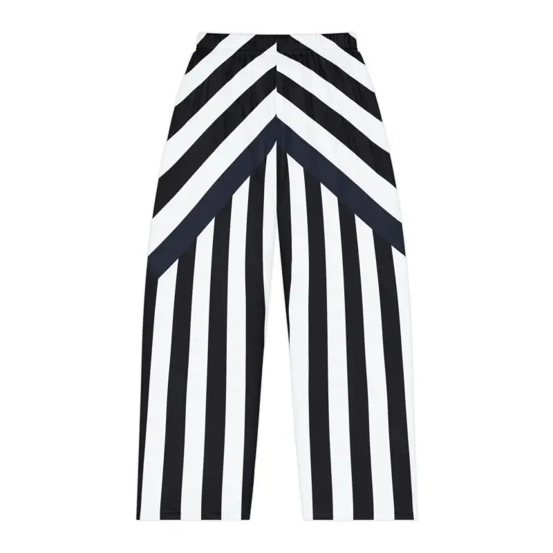 Unique Black Stripes Pattern Pajama Pants