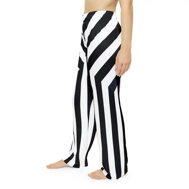 Unique Black Stripes Pattern Pajama Pants