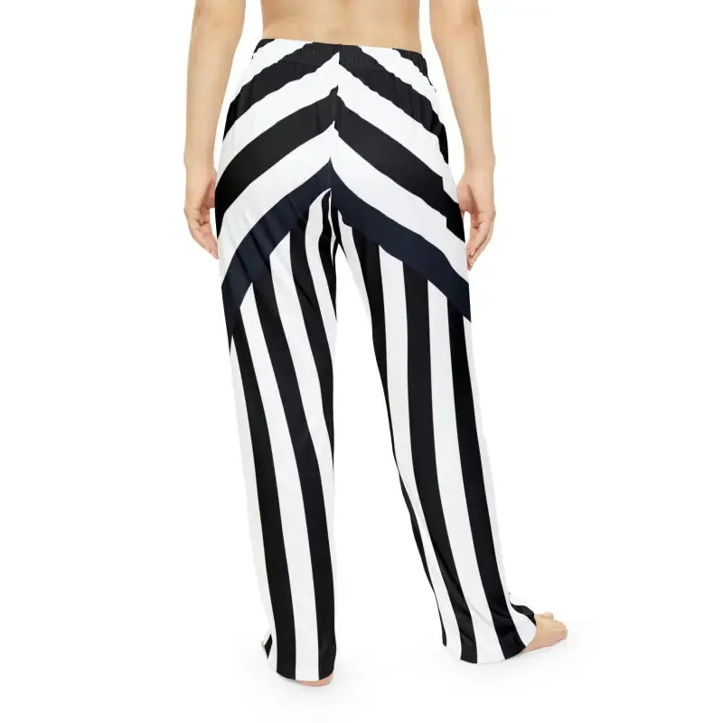 Unique Black Stripes Pattern Pajama Pants