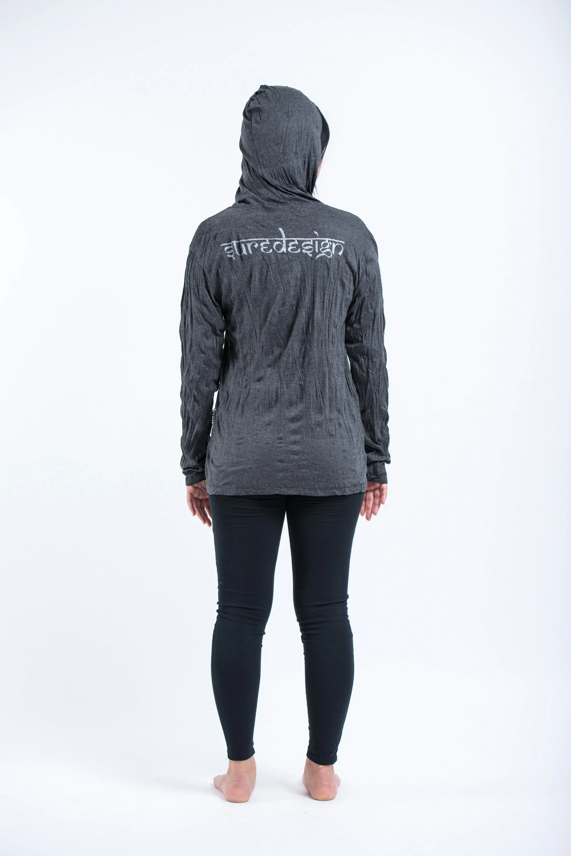Unisex Octopus Mandala Hoodie in Silver on Black