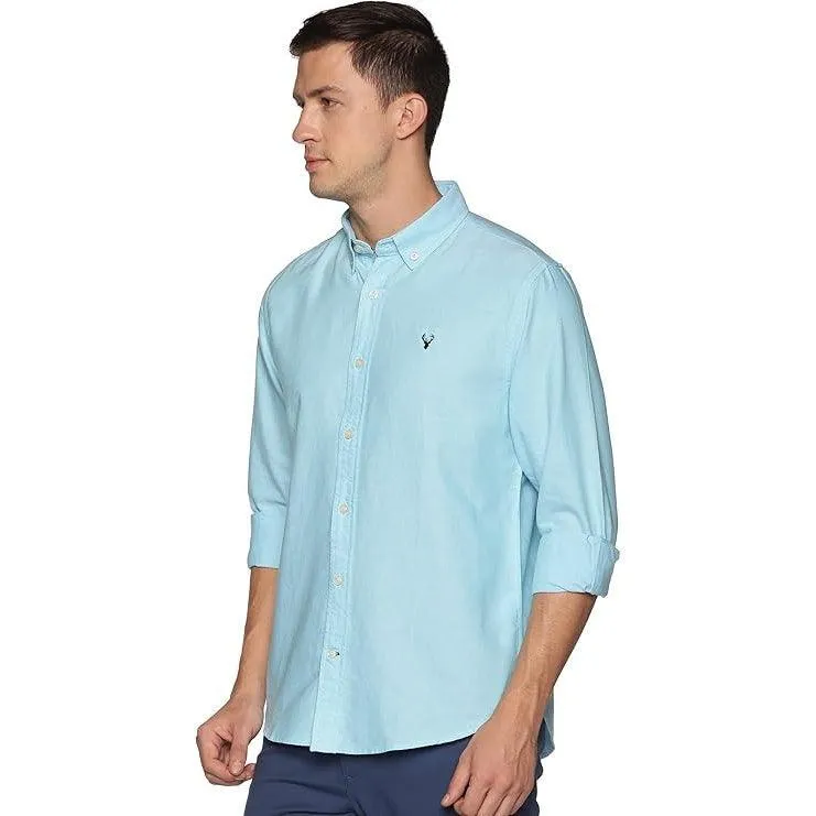 U.S. ELK Boys' and Men's Long Sleeve Button Down Dress Shirts-Sea Green