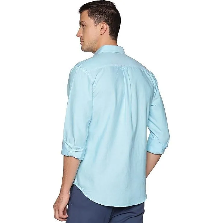 U.S. ELK Boys' and Men's Long Sleeve Button Down Dress Shirts-Sea Green