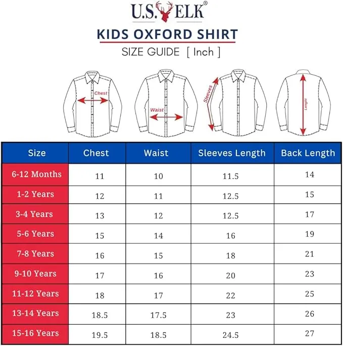 U.S. ELK Boys' and Men's Long Sleeve Button Down Dress Shirts-Sea Green
