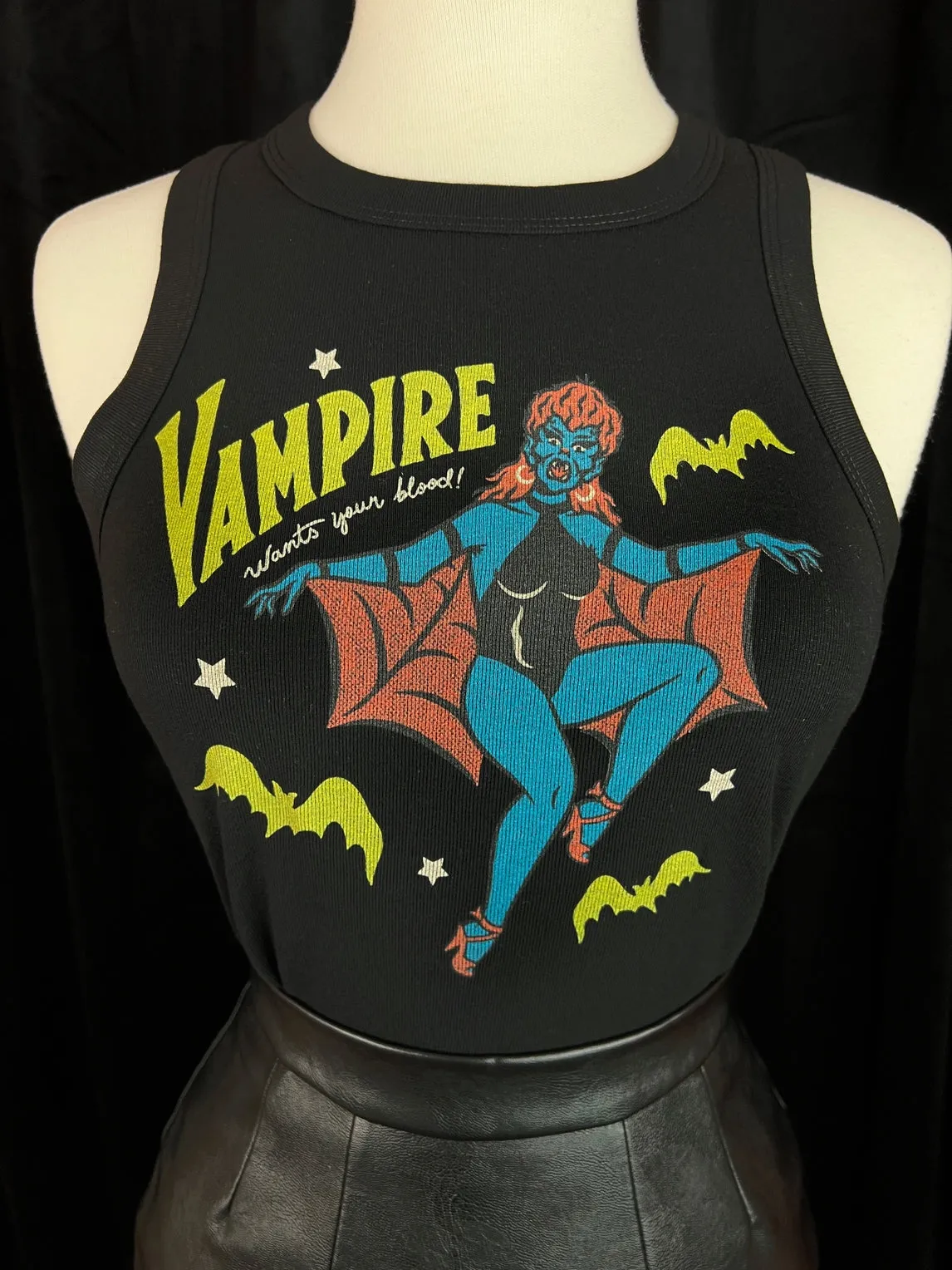 Vampire Lady Crop Tank Top by Mischief Made