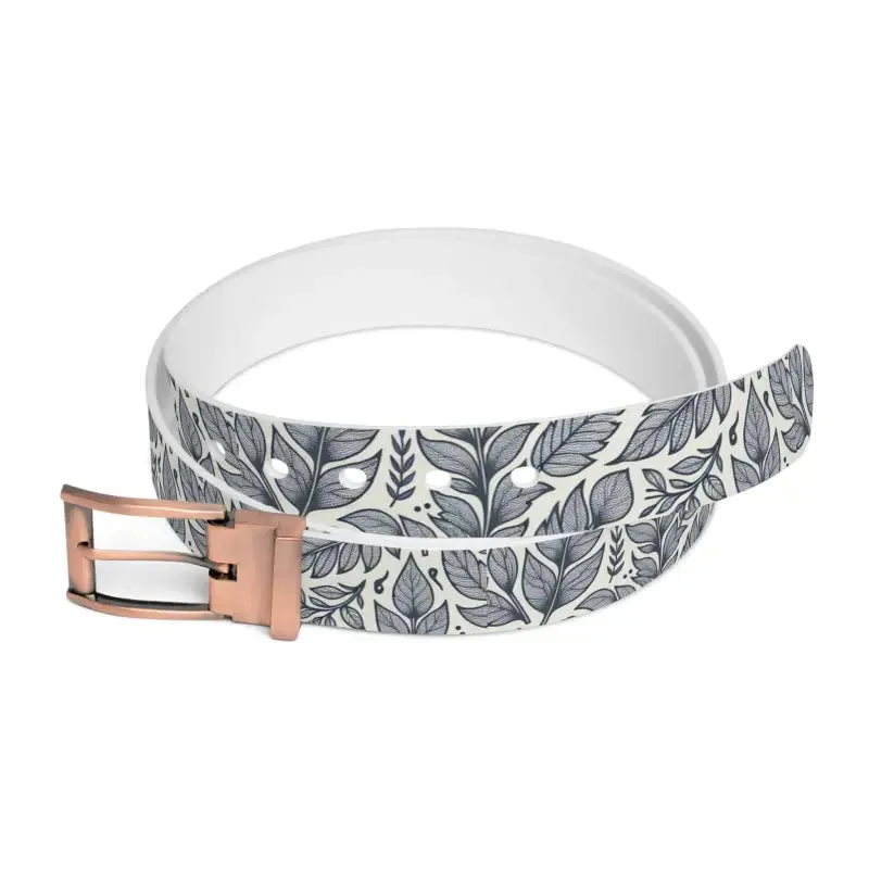 Versatile Leaves Pattern Belt with Buckle Options