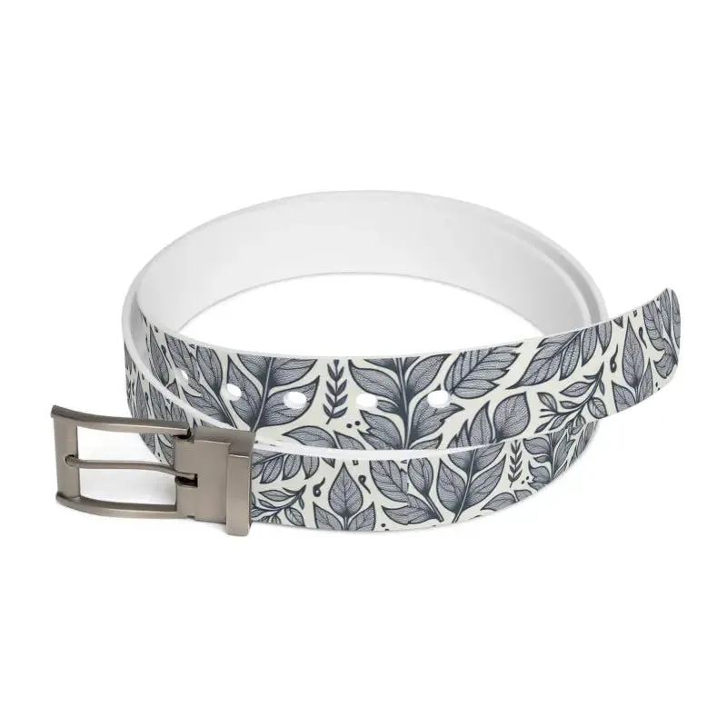 Versatile Leaves Pattern Belt with Buckle Options