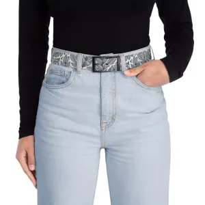 Versatile Leaves Pattern Belt with Buckle Options
