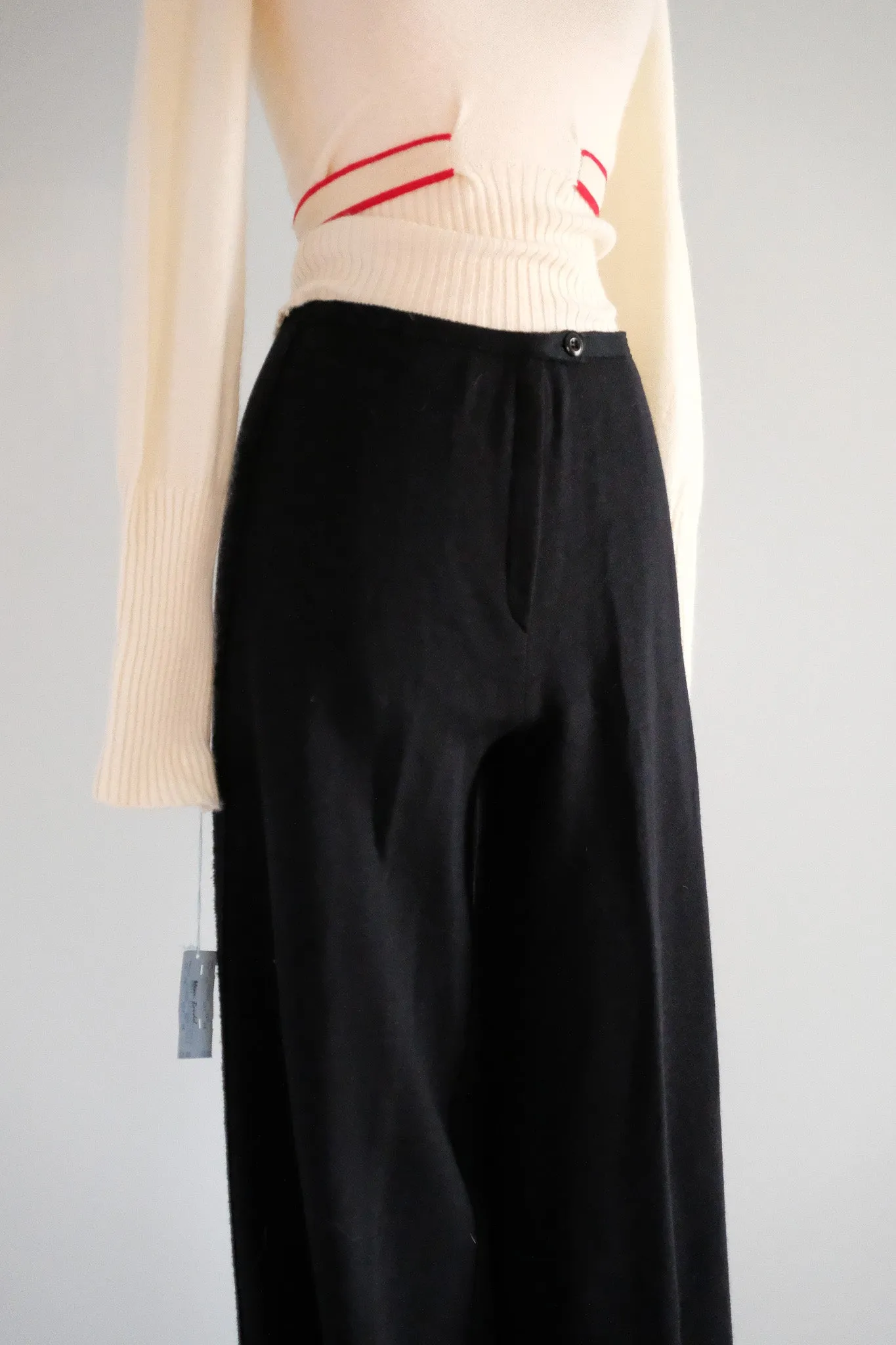Vintage 1970's NOS Versatile Black Wool Knit Sonia Rykiel Pants / M