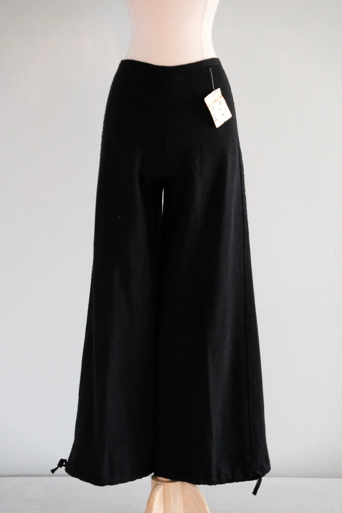 Vintage 1970's NOS Versatile Black Wool Knit Sonia Rykiel Pants / M
