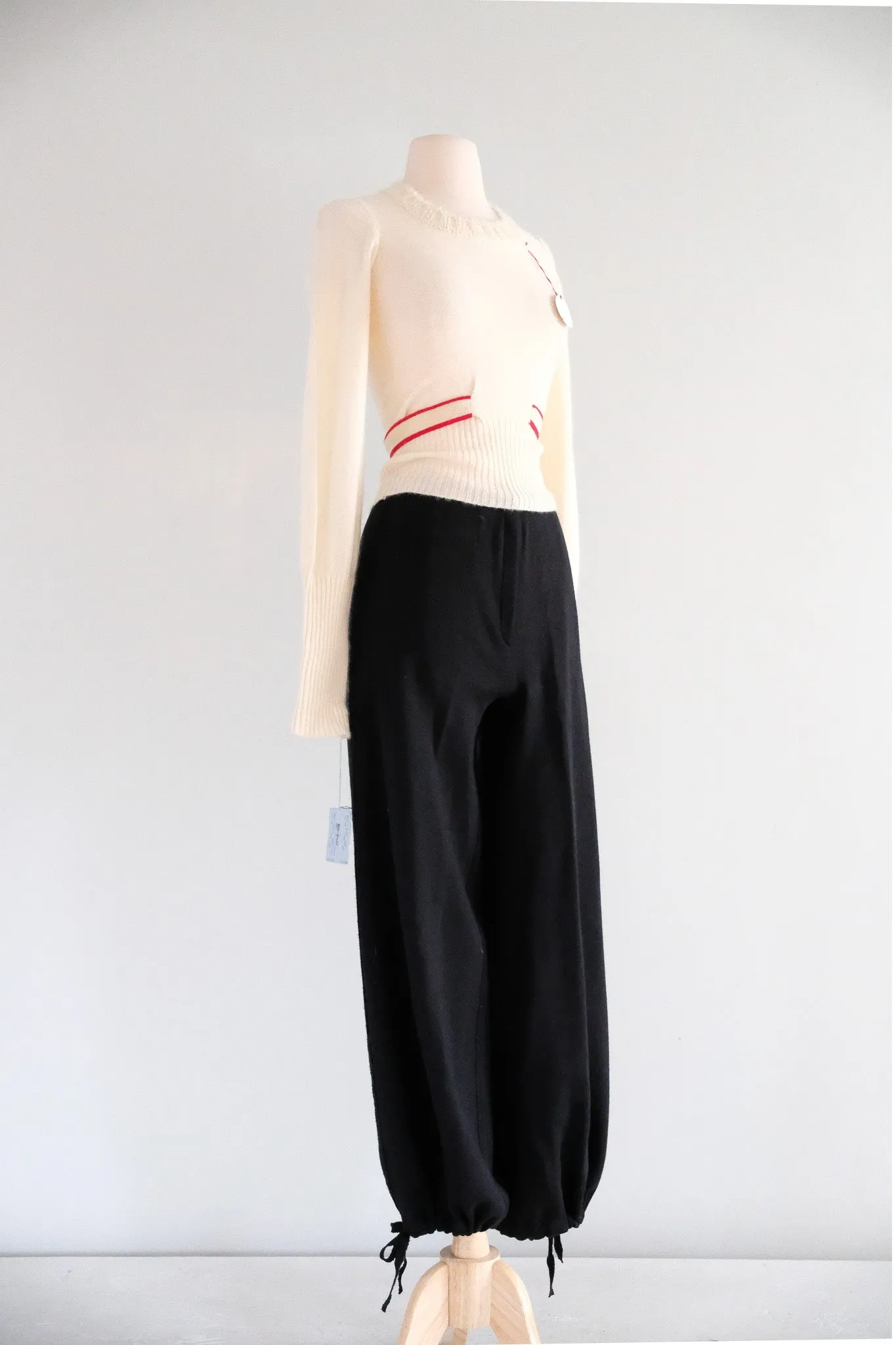 Vintage 1970's NOS Versatile Black Wool Knit Sonia Rykiel Pants / M