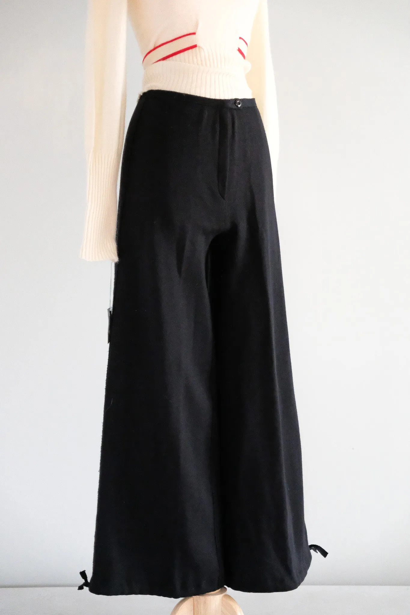 Vintage 1970's NOS Versatile Black Wool Knit Sonia Rykiel Pants / M