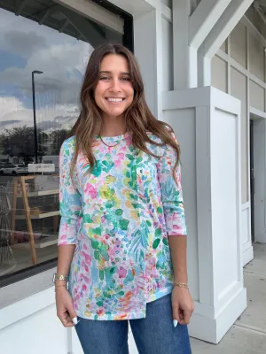 Watercolor Button Detail Top