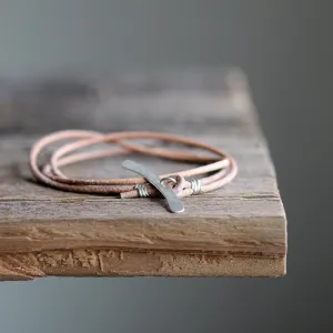 Whale Tail Leather Wrap Bracelet
