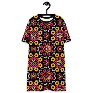 YESTERDAY pink yellow - T-shirt dress